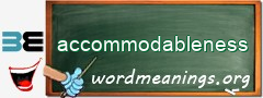 WordMeaning blackboard for accommodableness